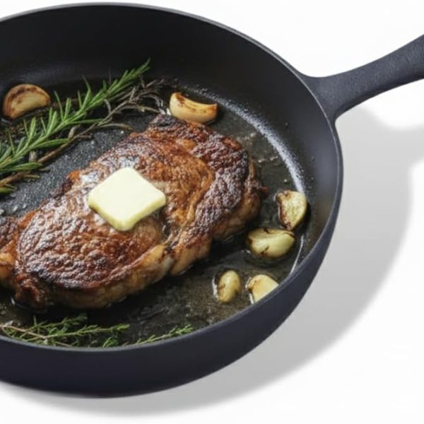 Naturally non-stick pre-seasoned cast iron frying pan, smooth finish for grilling and saut??ing, suitable for oven and campfire.