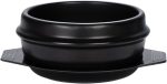 Korean stone bowl with tray, 57 oz earthenware for bibimbap and hot pot.