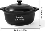 Korean dolsot pot set with lid, 3.4 quart capacity, suitable for bibimbap and stews.