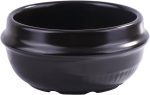 Korean ceramic dolsot bowl with black glazed finish, 37 oz for crispy rice and soups.