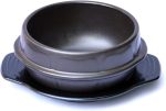 Korean stone bowl without lid, 38 oz capacity for bibimbap and soup, premium ceramic.