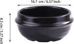 Korean ceramic dolsot bowl with black glazed finish, 37 oz for crispy rice and soups.