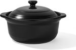 Korean dolsot pot set with lid, 3.4 quart capacity, suitable for bibimbap and stews.