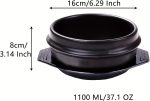 Korean stone bowl with tray, 37.1 oz capacity, dishwasher and microwave safe.