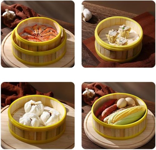 Bamboo Steamer Basket with Lid