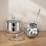 Tri Ply Stainless Steel Steamer Saucepan