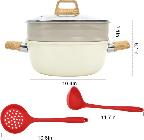 Ceramic Stock Pot with Steamer Basket