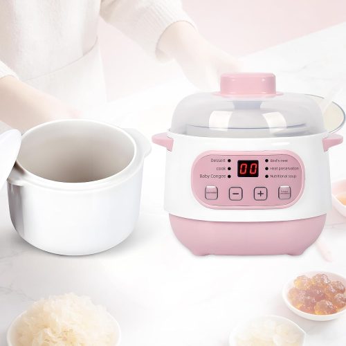 Ceramic Slow Cooker with Steamer Basket