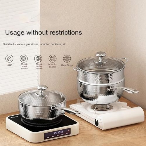 Tri Ply Stainless Steel Steamer Saucepan