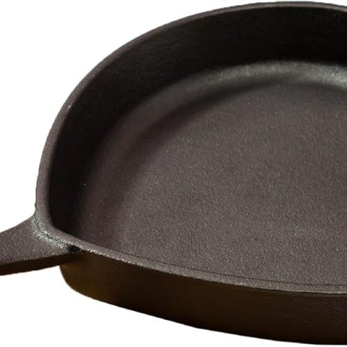 Pre-seasoned heart-shaped cast iron skillet, heavy-duty frying pan for cooking and baking, oven safe.
