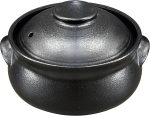 Korean stoneware casserole pot with lid, 1100ml for hot pot and bibimbap.