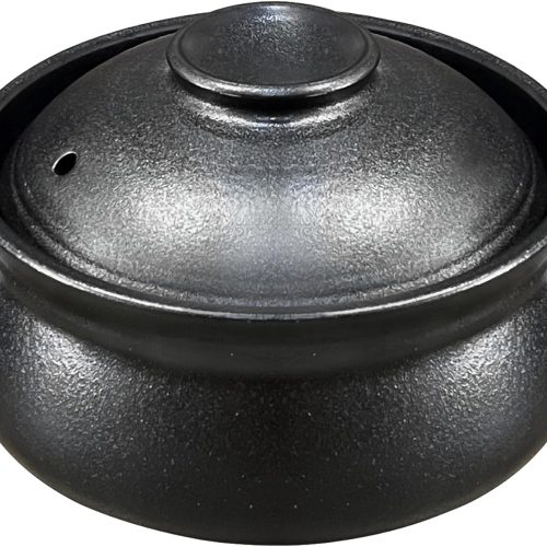 Korean stoneware casserole pot with lid, 1100ml for hot pot and bibimbap.