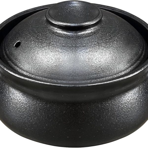 Korean stoneware casserole pot with lid, 1100ml for hot pot and bibimbap.