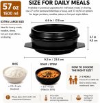 Korean stone bowl with tray, 57 oz earthenware for bibimbap and hot pot.