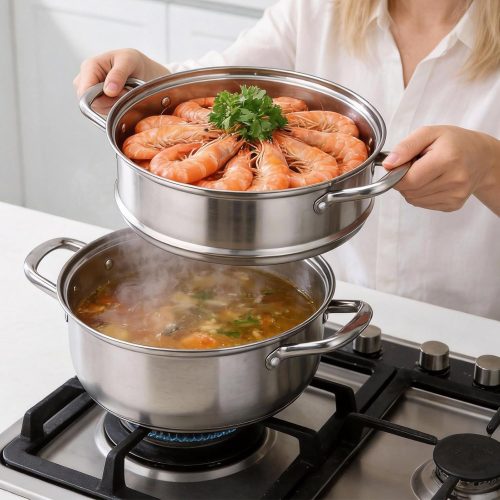 Stainless Steel Food Steamer with Basket