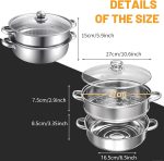 Stainless Steel Steamer Pot with Glass Lid